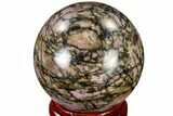 Polished Rhodonite Sphere - India #116172-1